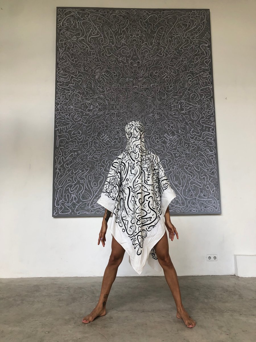 Patterned fabric in the gallery