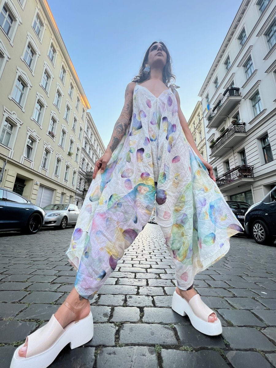 A billowing dress in the street